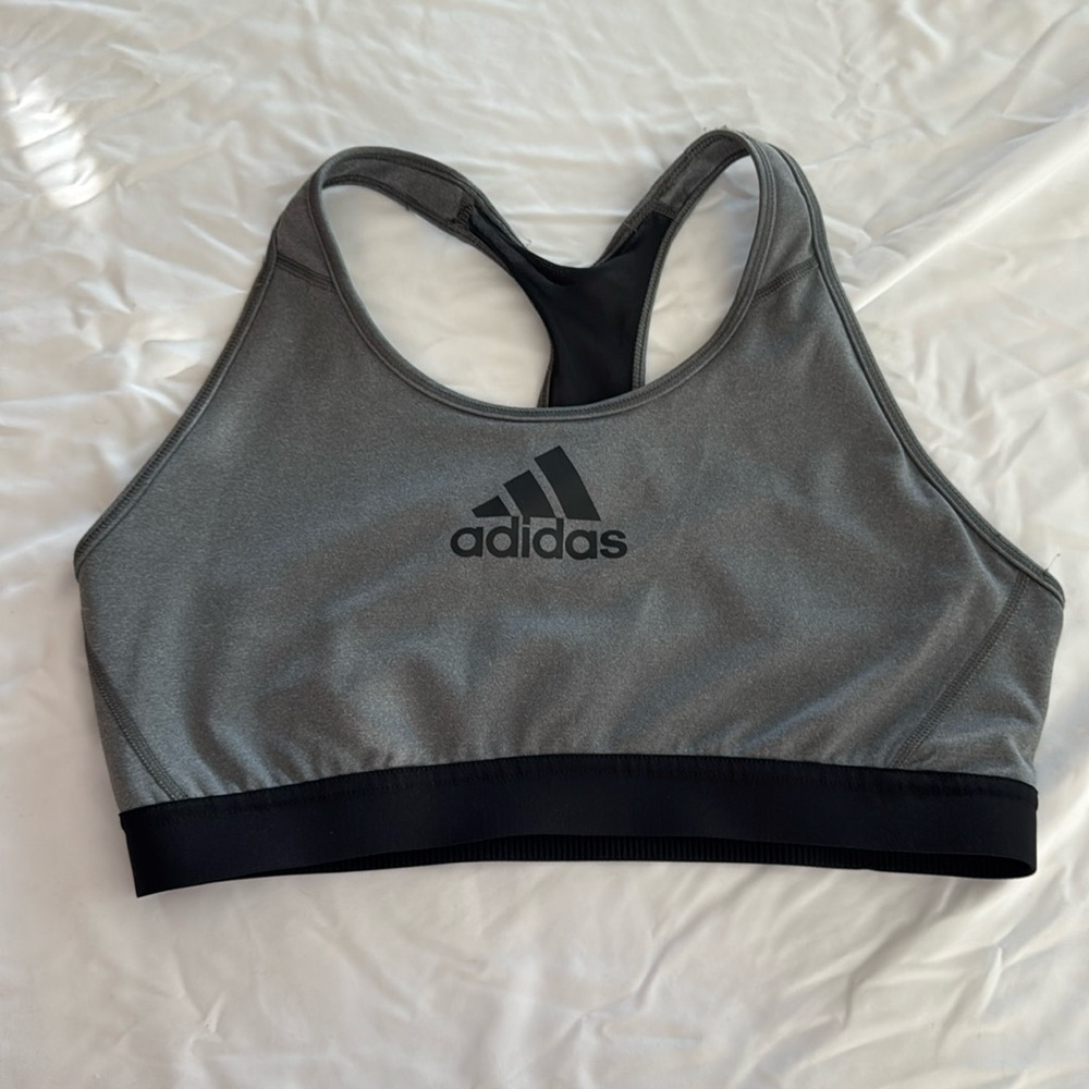 Brand new gray, and black sports bra, Adidas